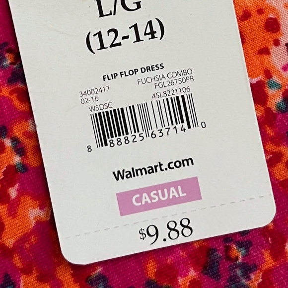 Vintage Faded Glory Fuchsia Combo Flip Flop Mini A Line Dress - Picture 5 of 5